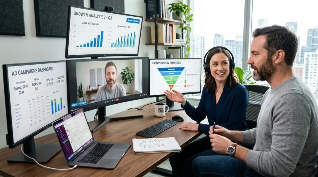 Dedicated remote digital marketing manager collaborating with leadership to optimize full-funnel advertising campaigns and drive revenue.