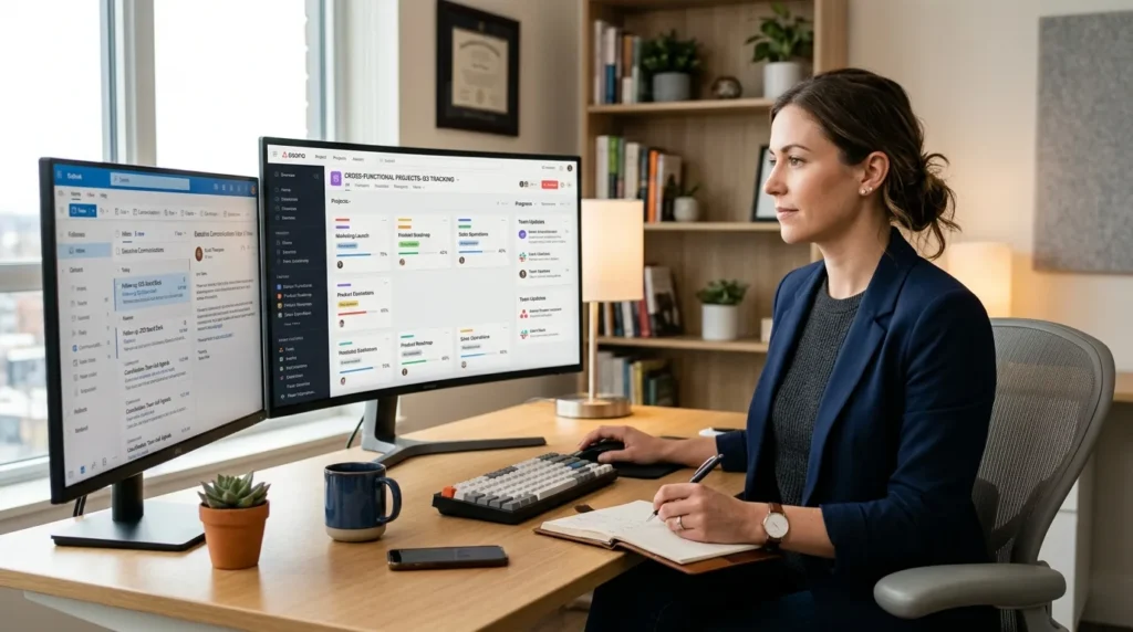 Executive business partner orchestrating cross-functional team deliverables and executive gatekeeping to drive organizational leverage